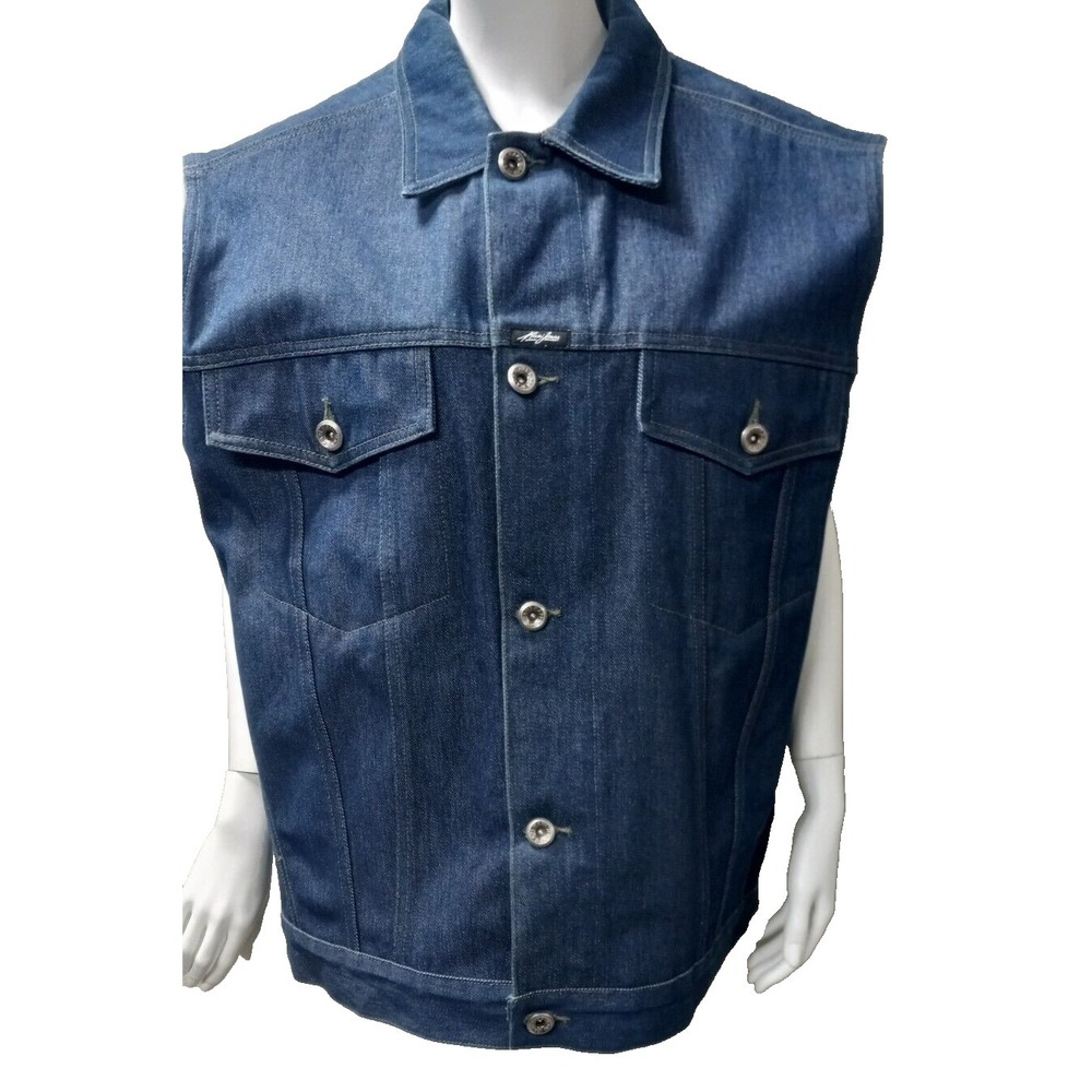 Karl Kani jeans denim XL men's Y2K layer button pockets vintage sleeveless